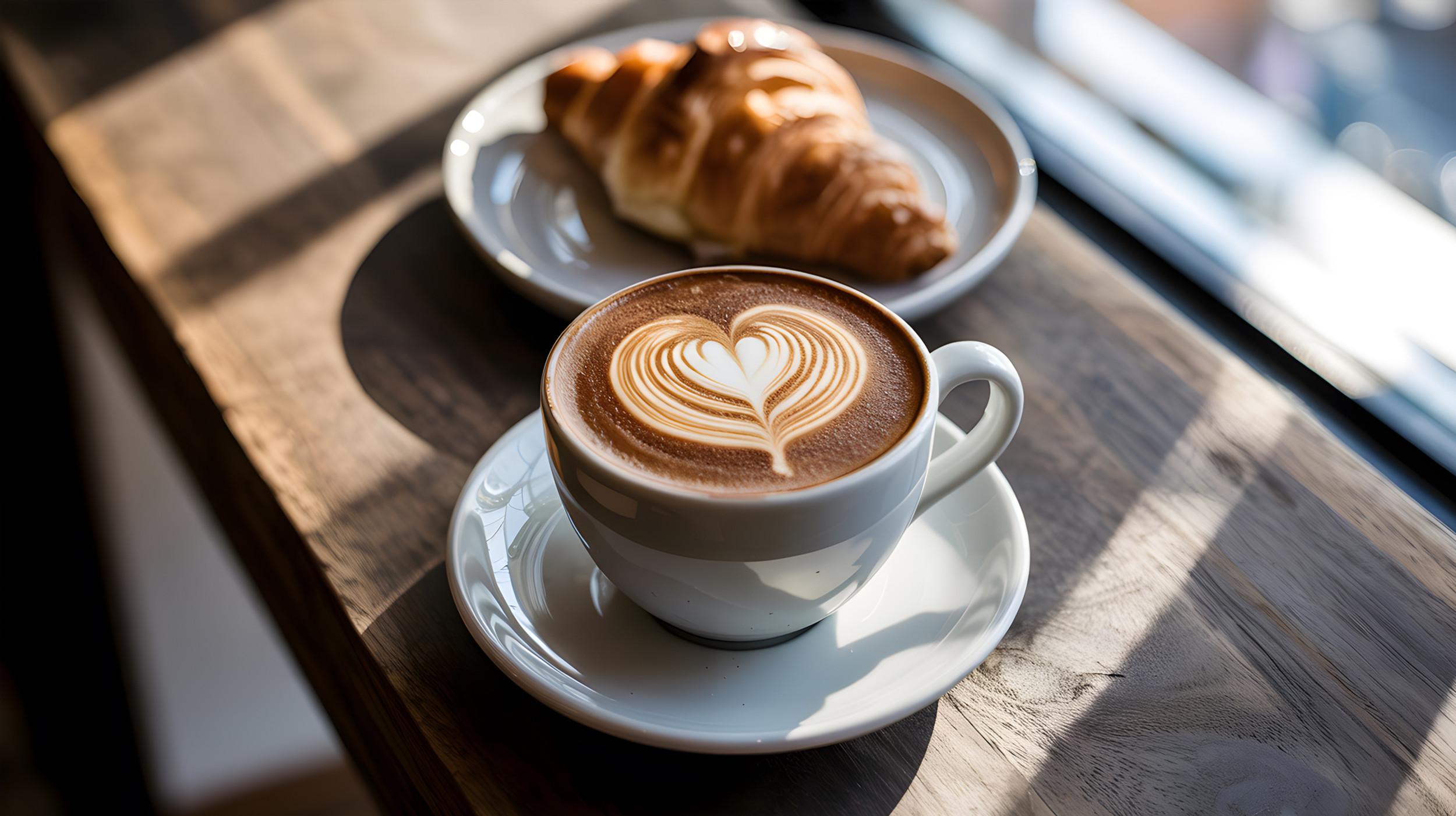 En kopp kaffe och färska bakverk